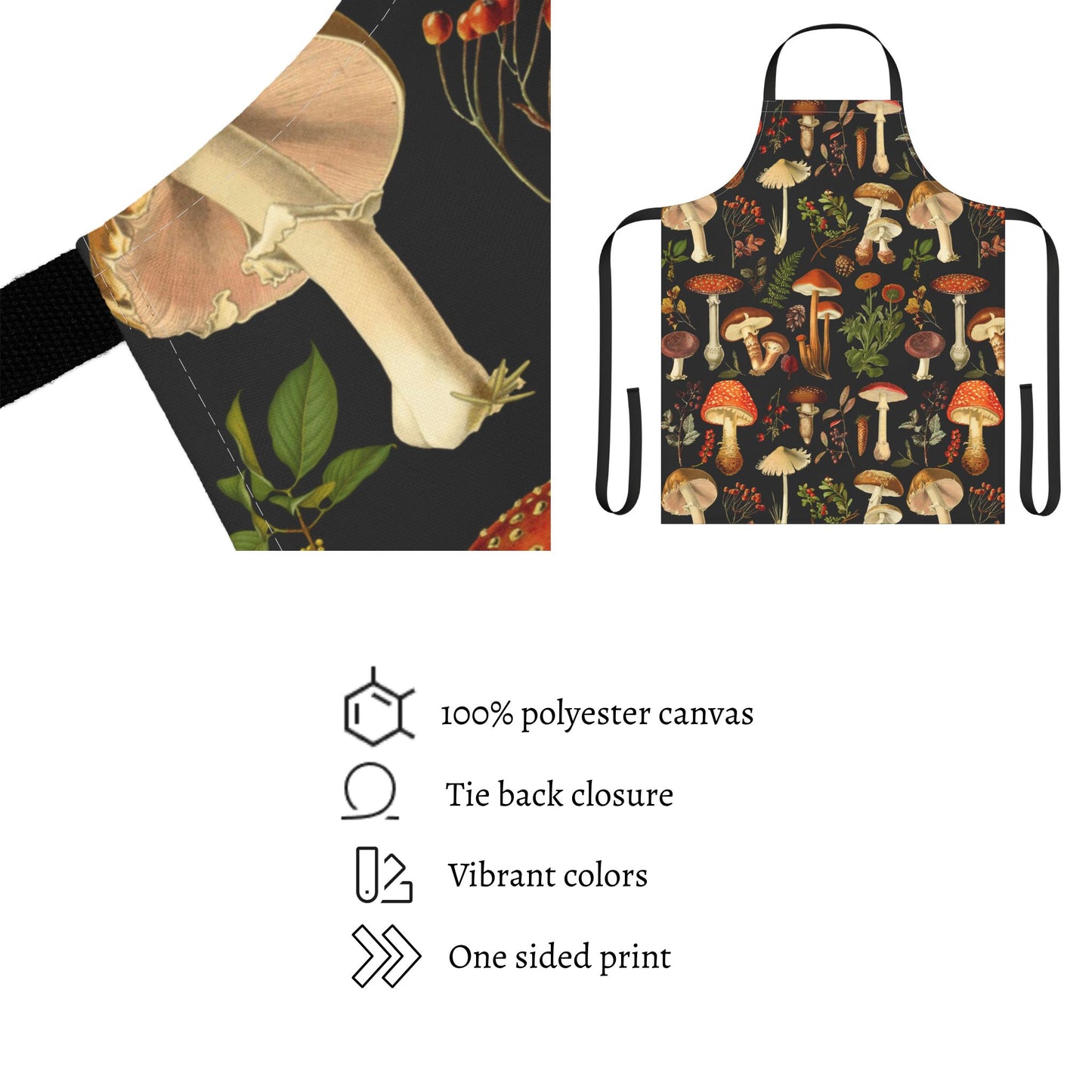 Vintage Mushrooms Apron