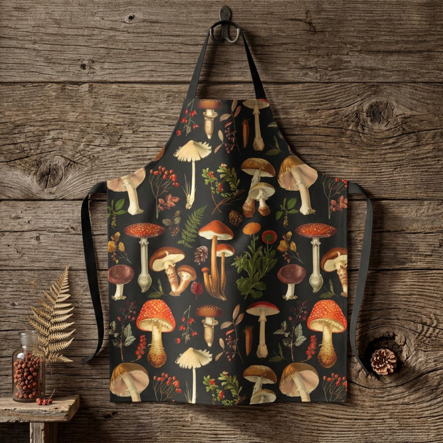 Vintage Mushrooms Apron