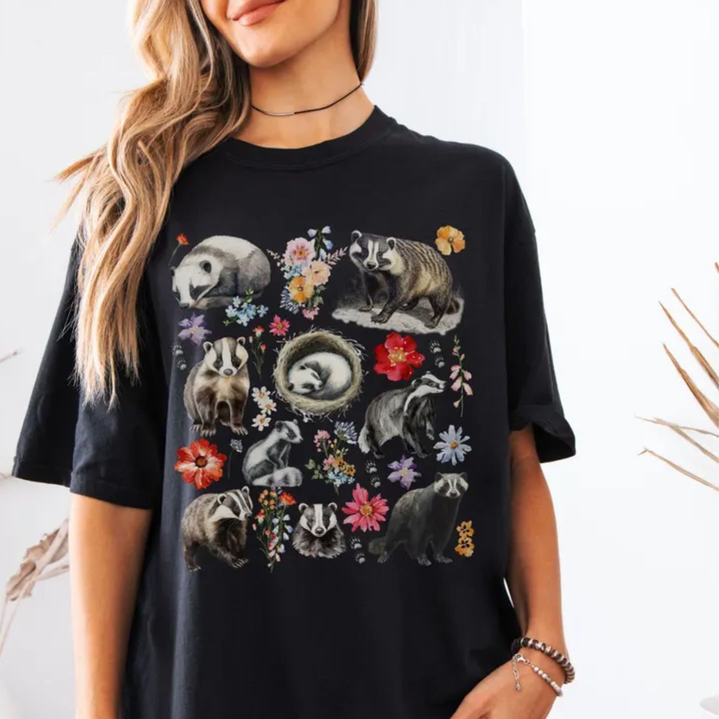Floral Badger T-Shirt