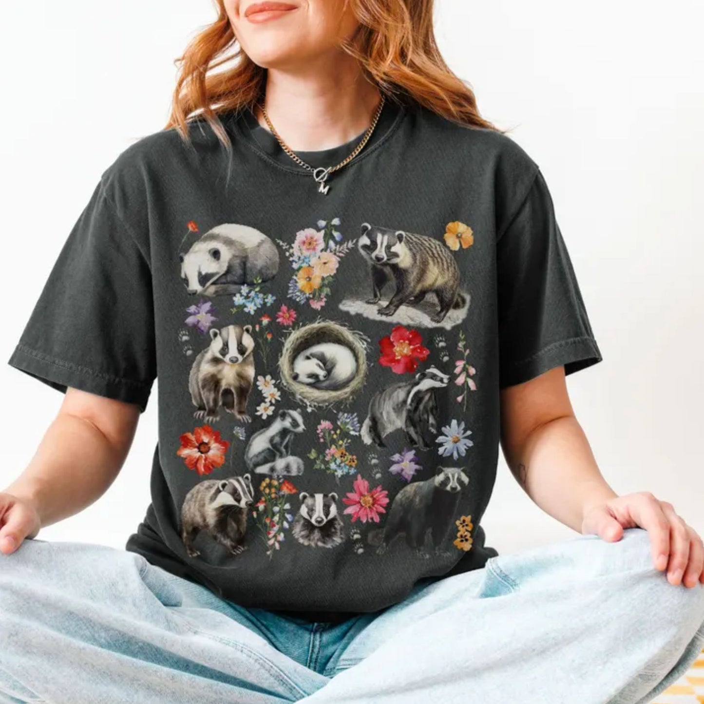 Floral Badger T-Shirt