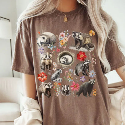 Floral Badger T-Shirt