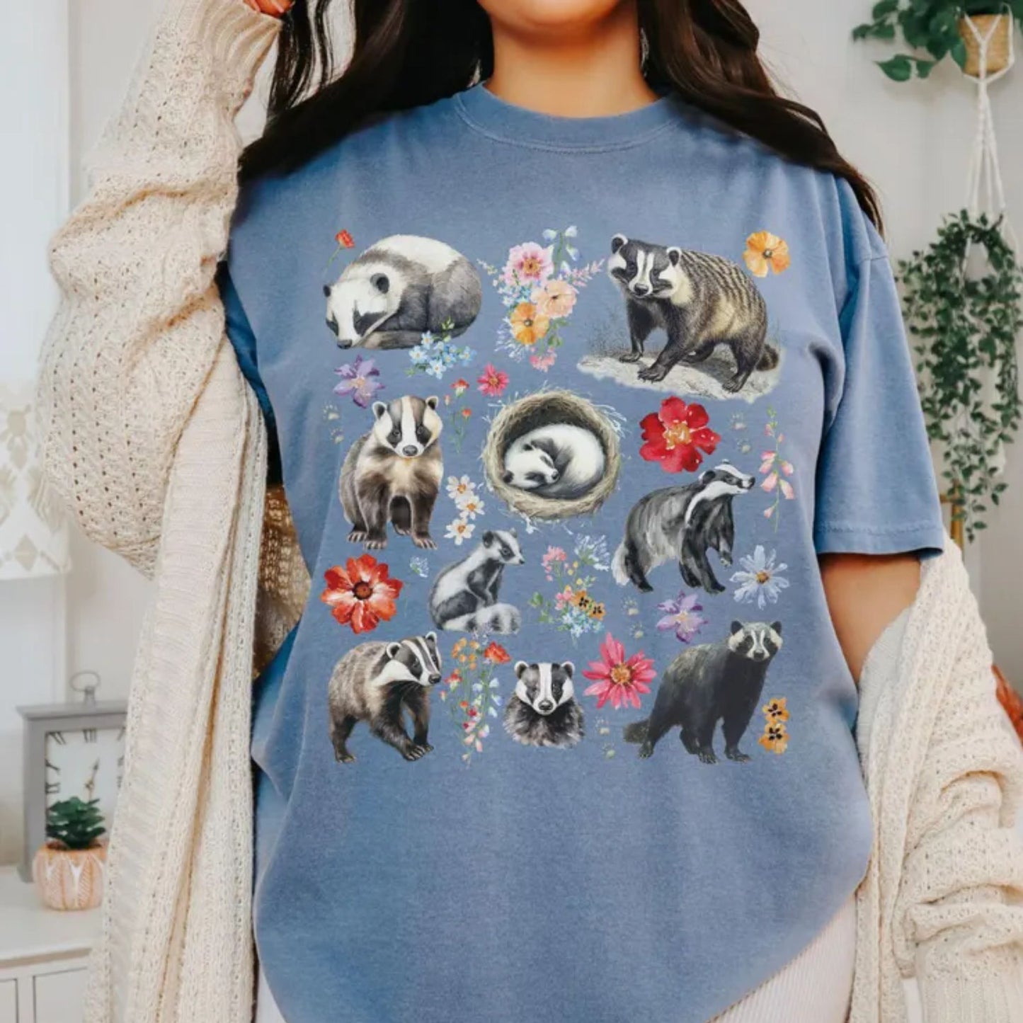 Floral Badger T-Shirt