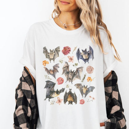 Floral Watercolor Bats T-Shirt