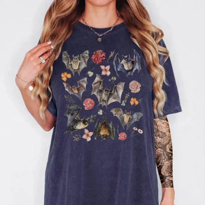 Floral Watercolor Bats T-Shirt