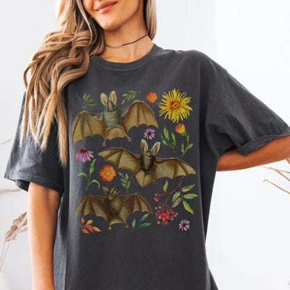 Cute Floral Vintage Bat T-Shirt