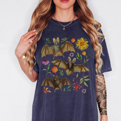 Cute Floral Vintage Bat T-Shirt