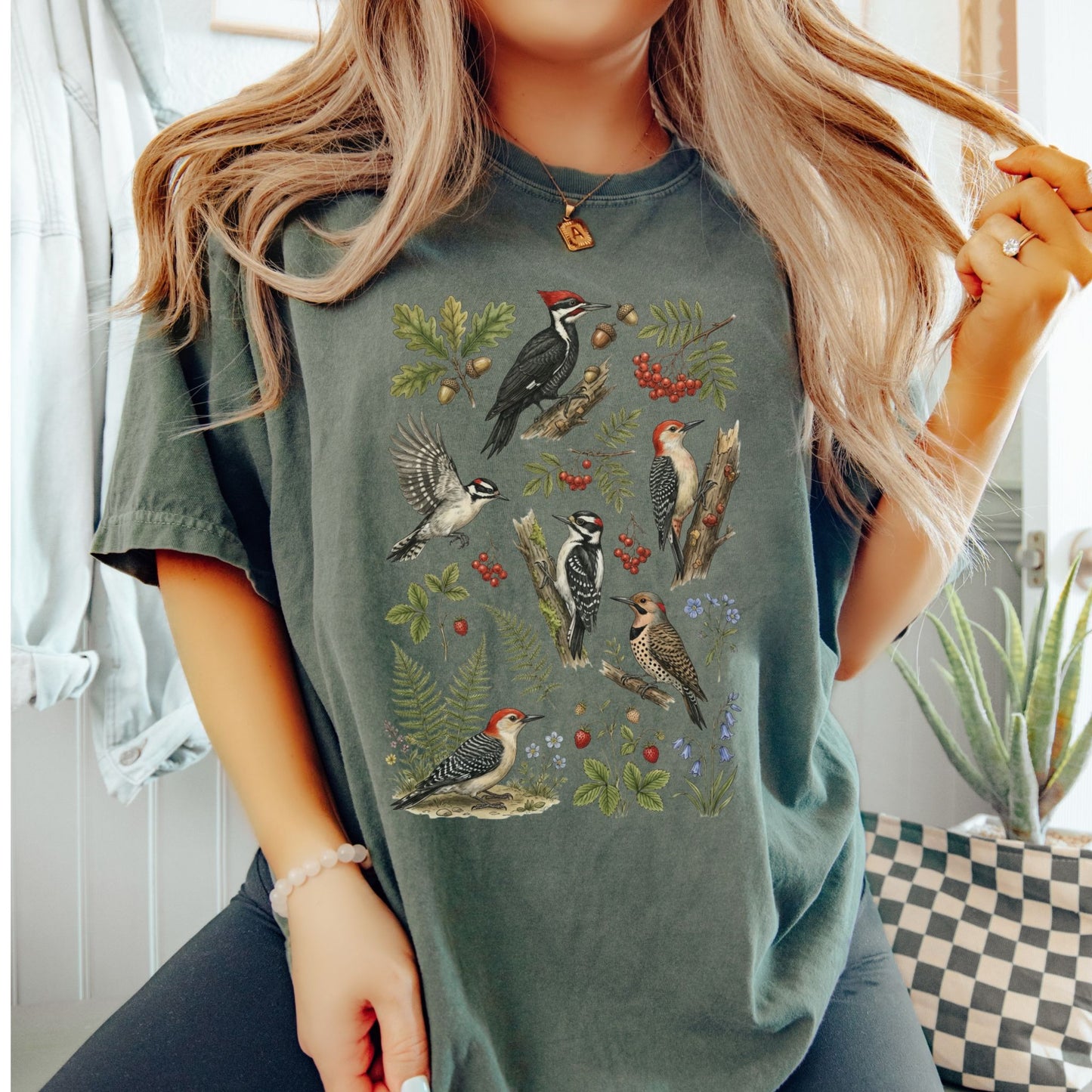 Botanical Woodpecker T-Shirt