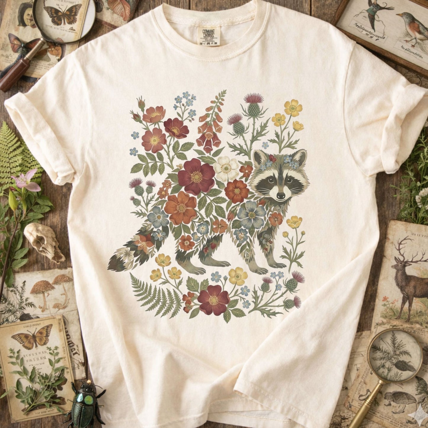 Botanical Raccoon T-Shirt