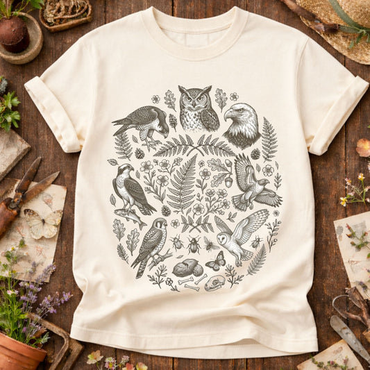 Birds of Prey Illustrated Collage T-Shirt