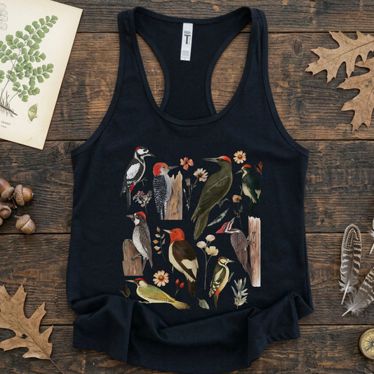 Vintage Woodpecker Racerback Tank Top