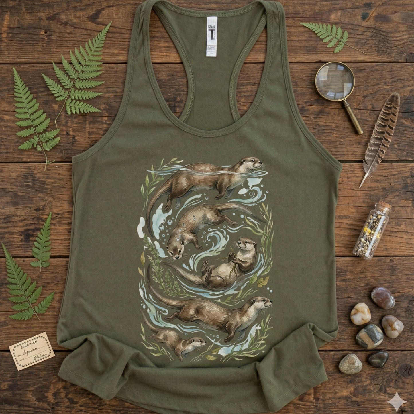 River Otter Watercolor Racerback Tank Top