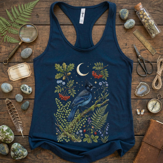 Steller's Jay Blue Bird Racerback Tank Top