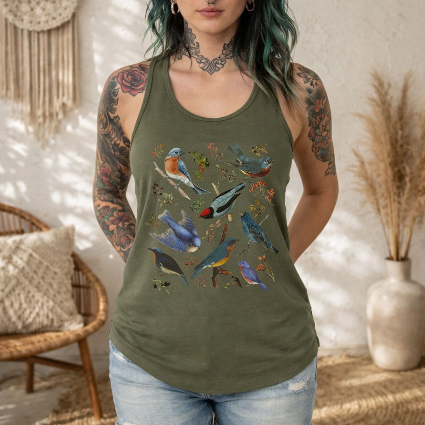 Bluebirds Racerback Tank Top