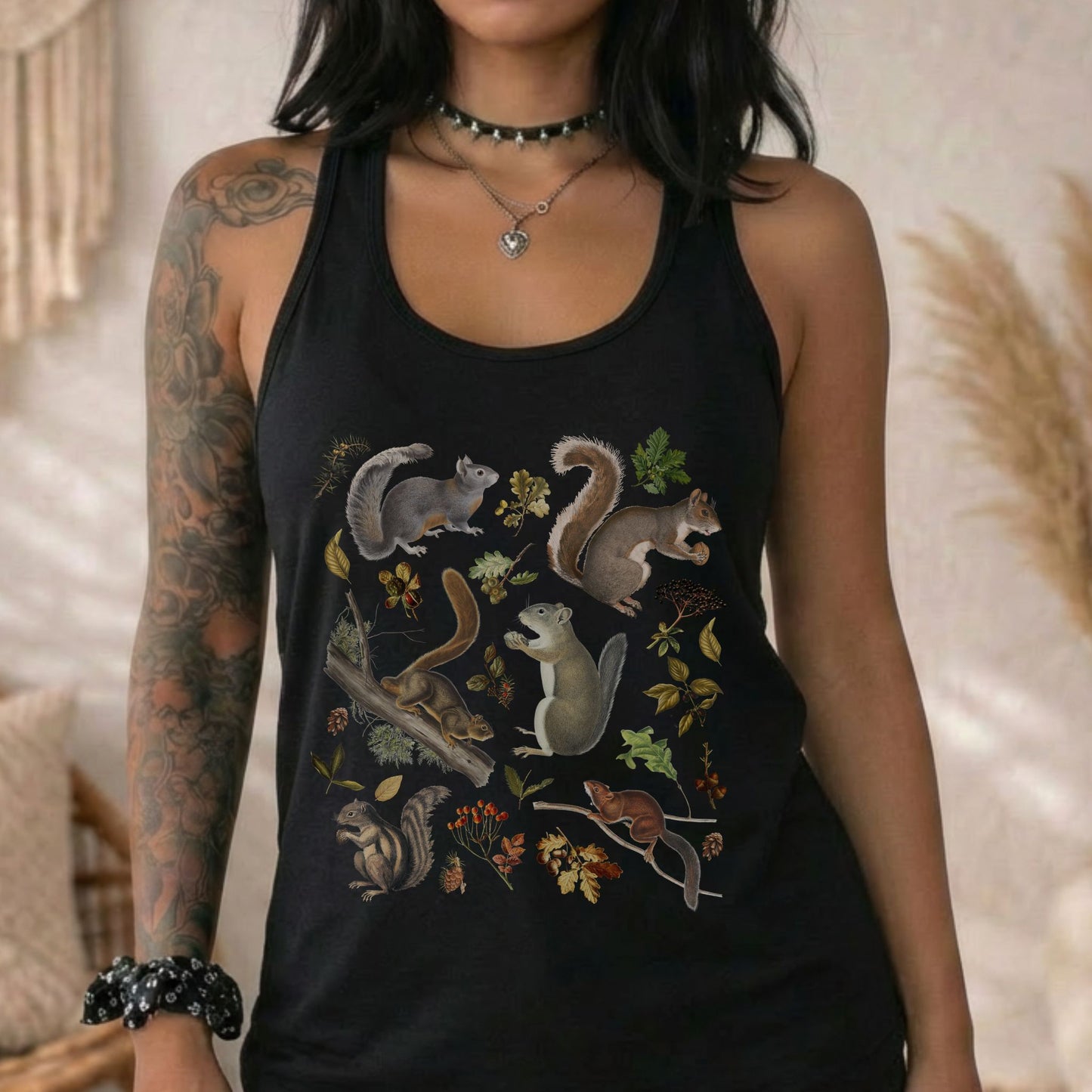 Vintage Squirrel Racerback Tank Top