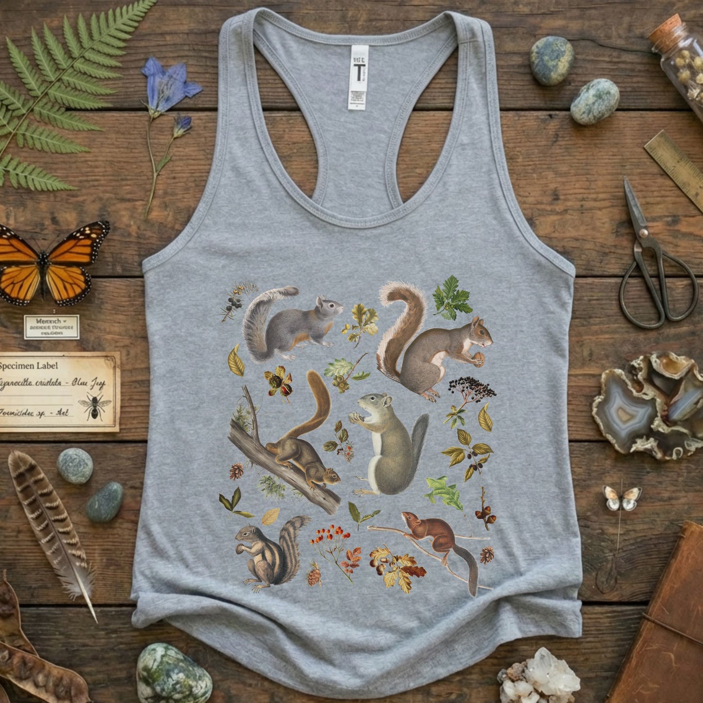 Vintage Squirrel Racerback Tank Top