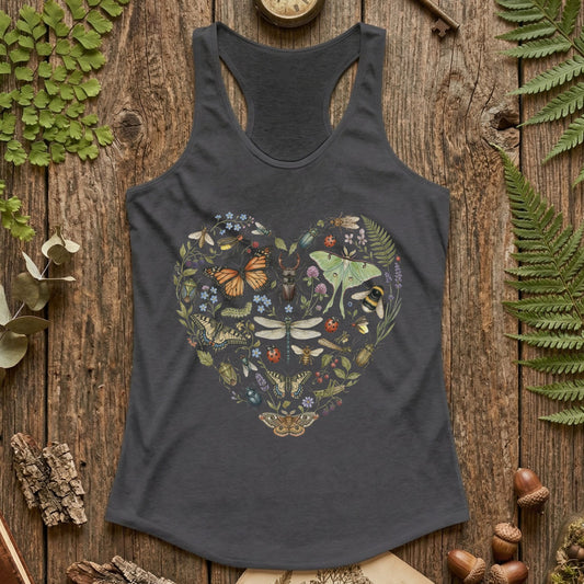 Insect Heart Collage Racerback Tank Top