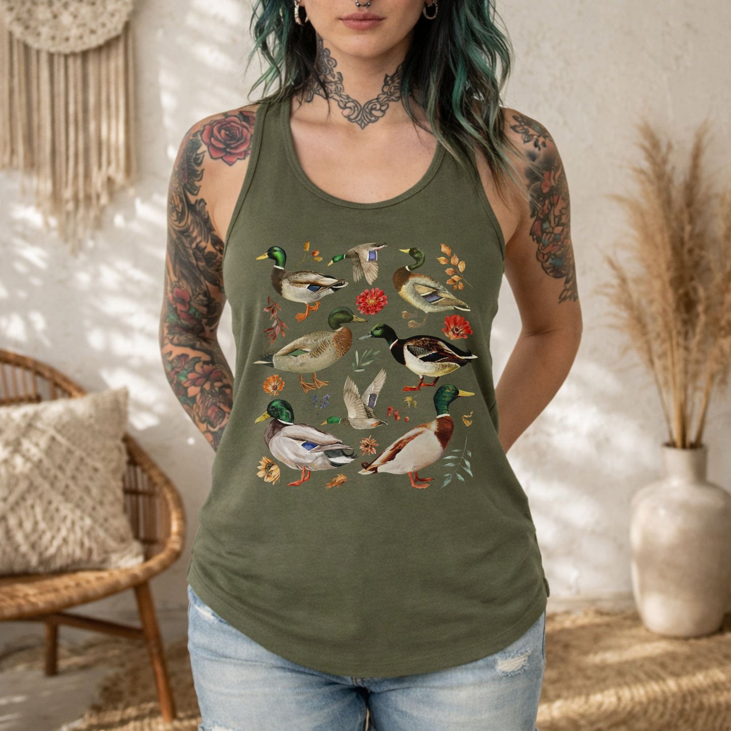 Mallard Duck Racerback Tank Top