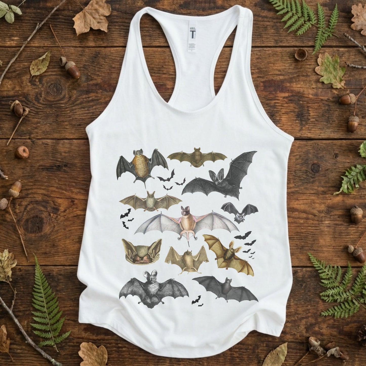 Vintage Bats Collage Racerback Tank Top