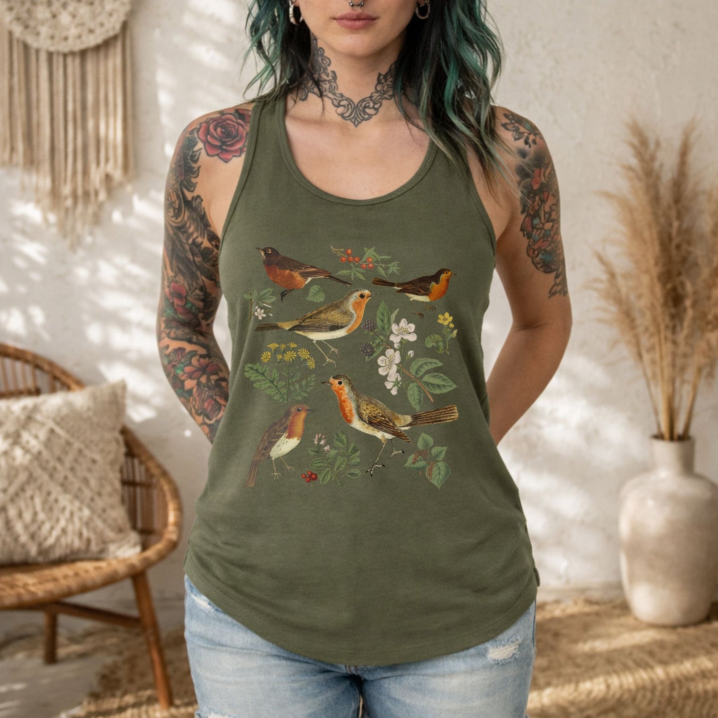 American Robin Birds Racerback Tank Top