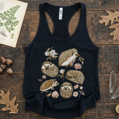 Floral Hedgehog Racerback Tank Top