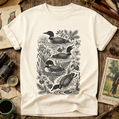 Linocut Loon Graphic T-Shirt