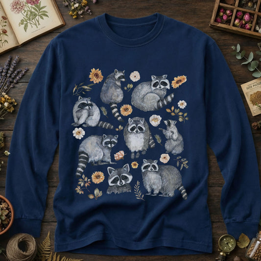 Floral Raccoon Long Sleeve Tee