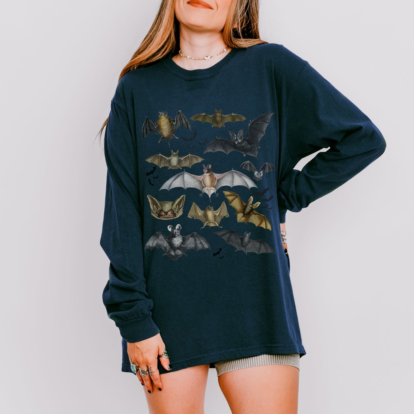 Vintage Bat Collage Long Sleeve Tee