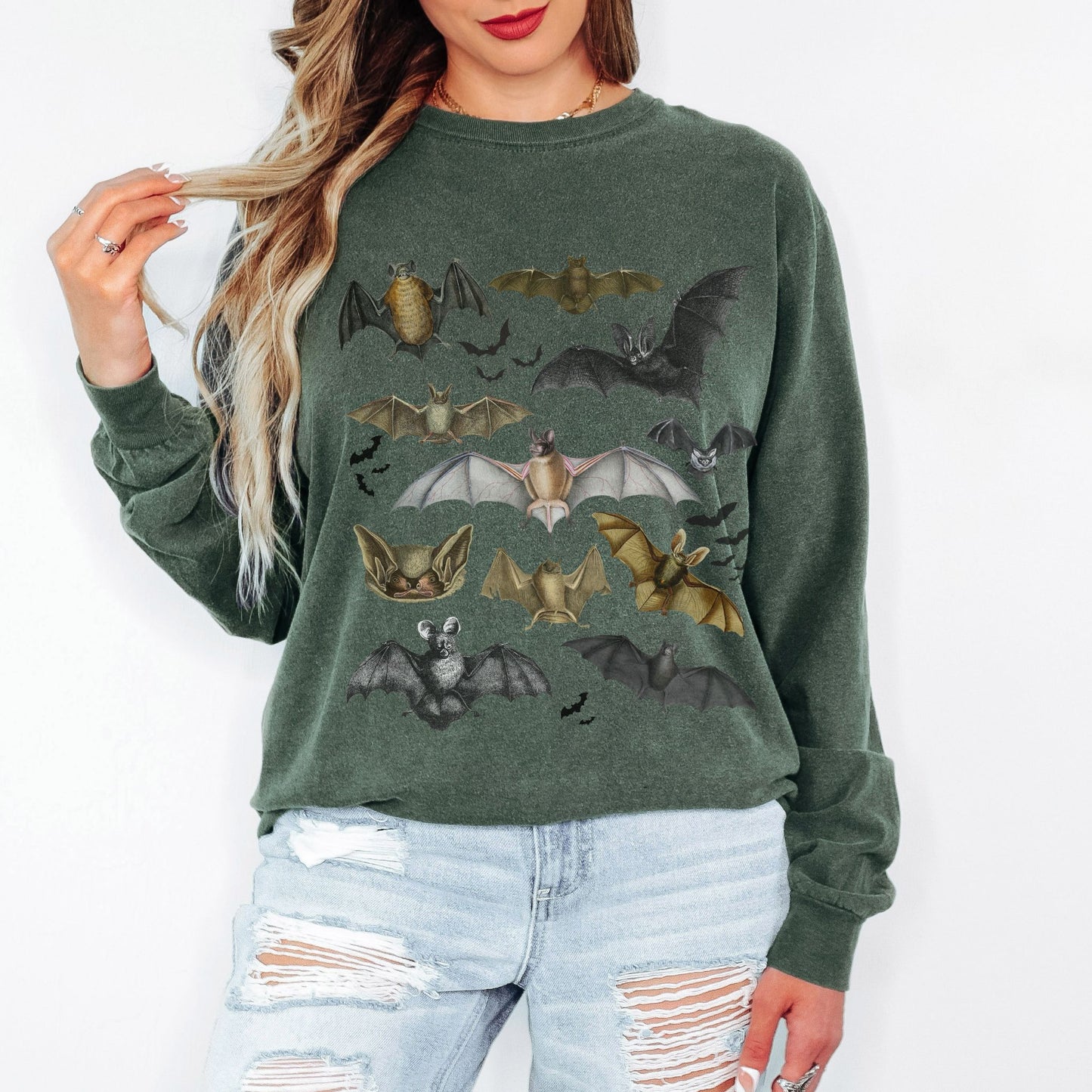 Vintage Bat Collage Long Sleeve Tee
