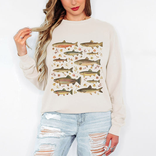 Floral Trout Long Sleeve Tee