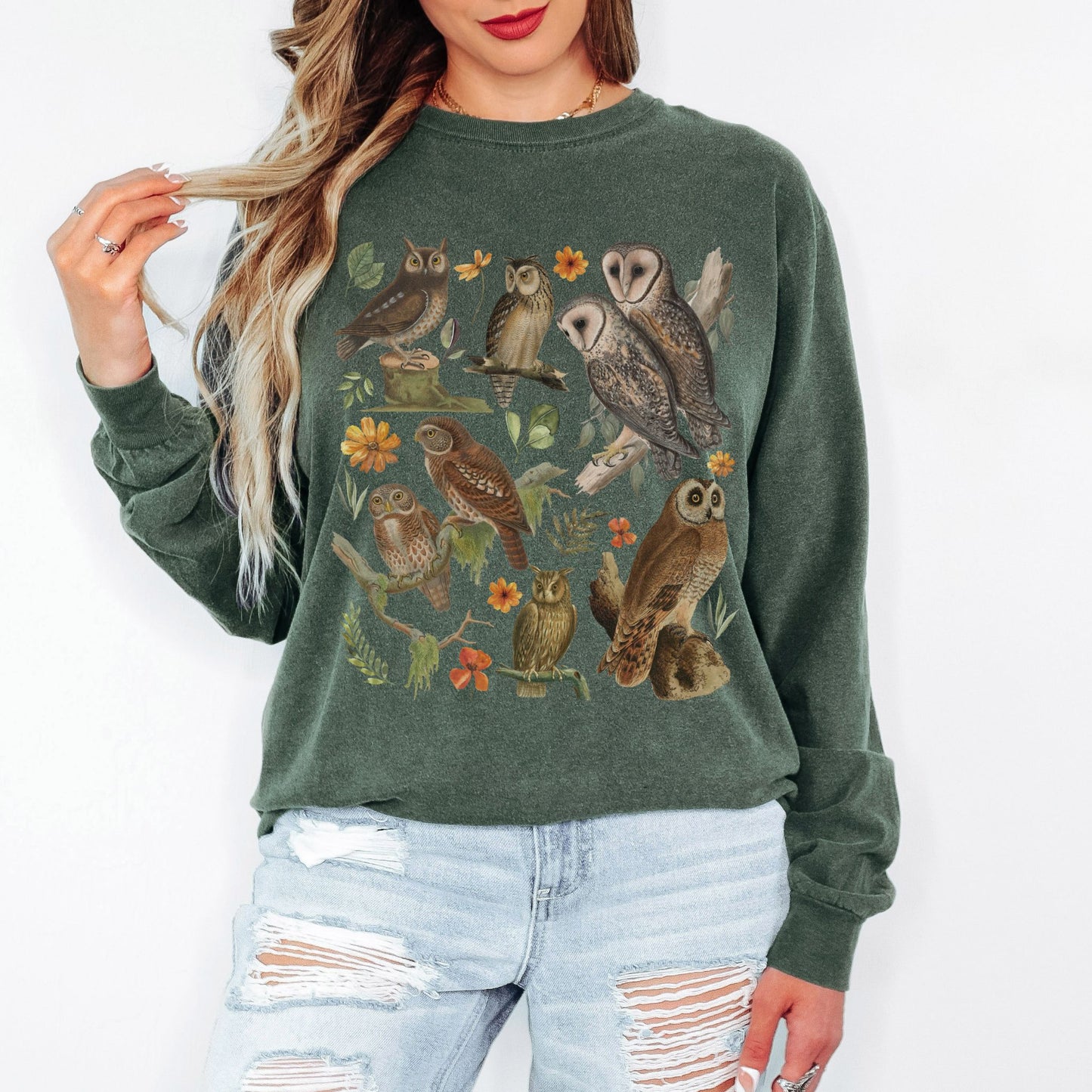 Vintage Owls Long Sleeve Tee