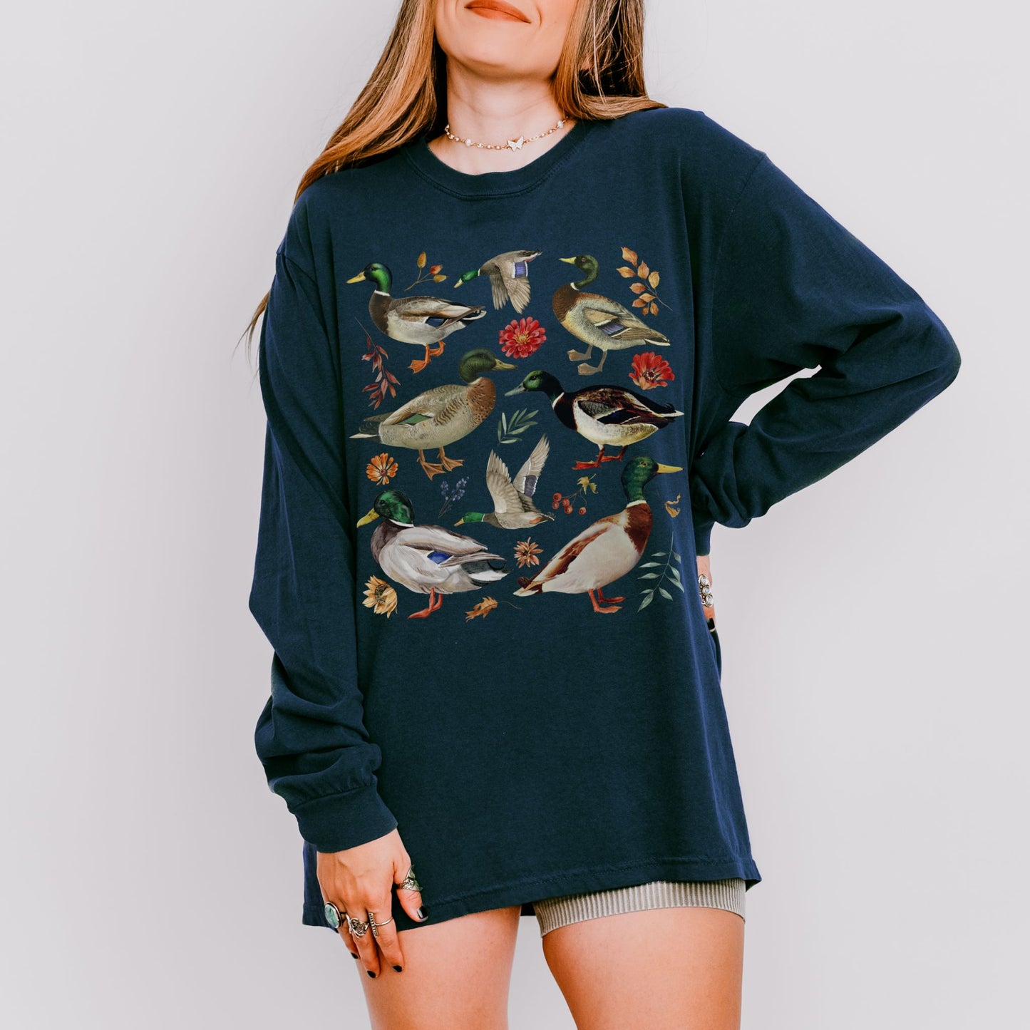 Mallard Duck Watercolor Long Sleeve Tee