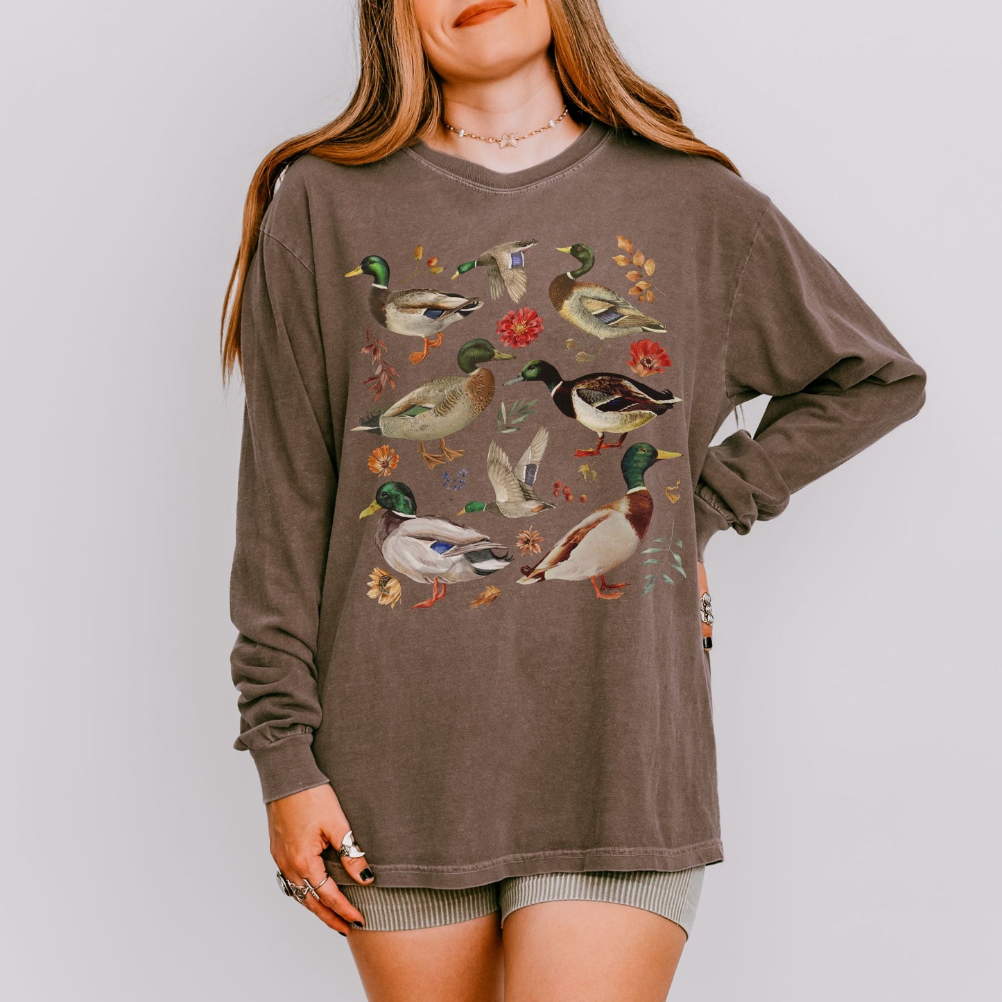 Mallard Duck Watercolor Long Sleeve Tee
