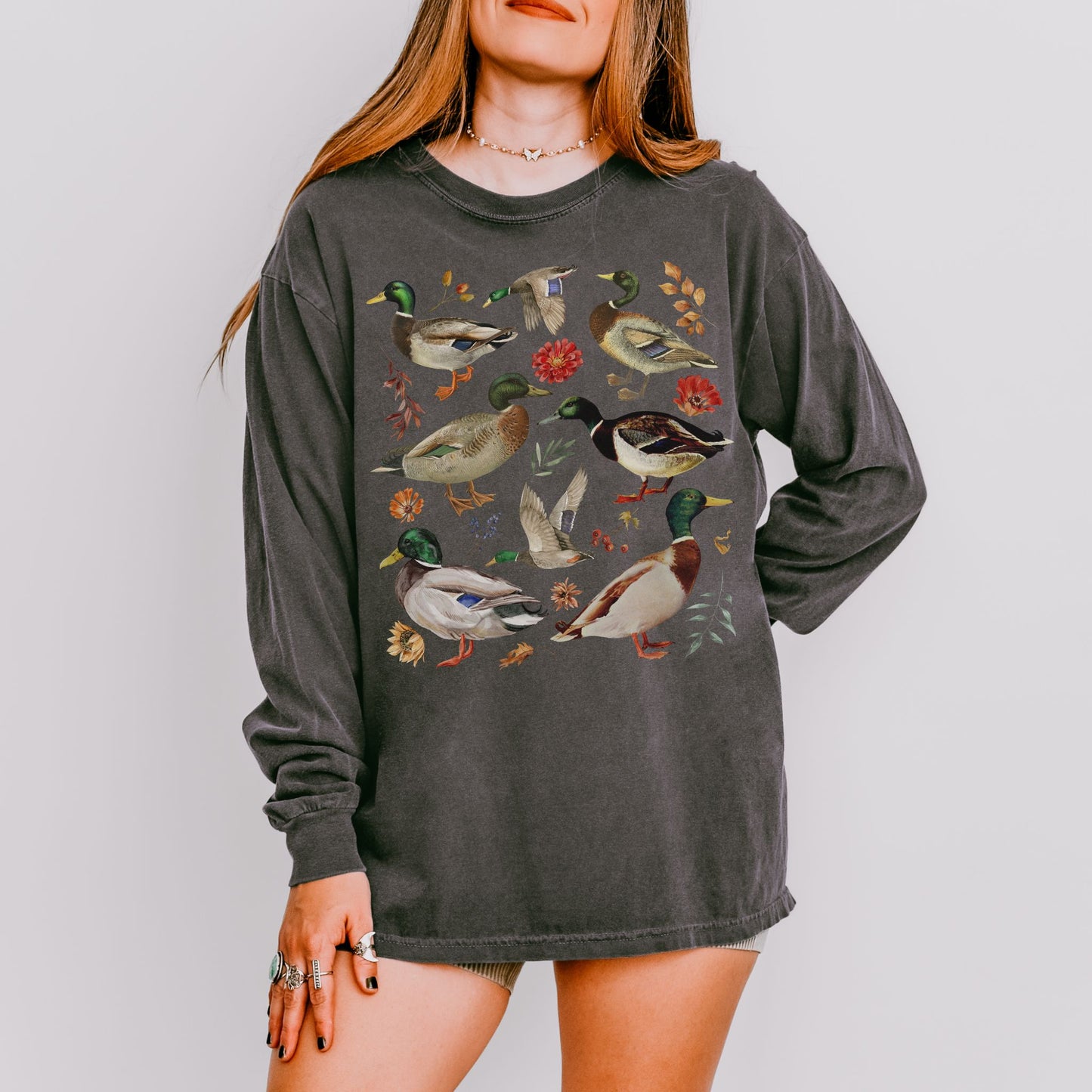 Mallard Duck Watercolor Long Sleeve Tee