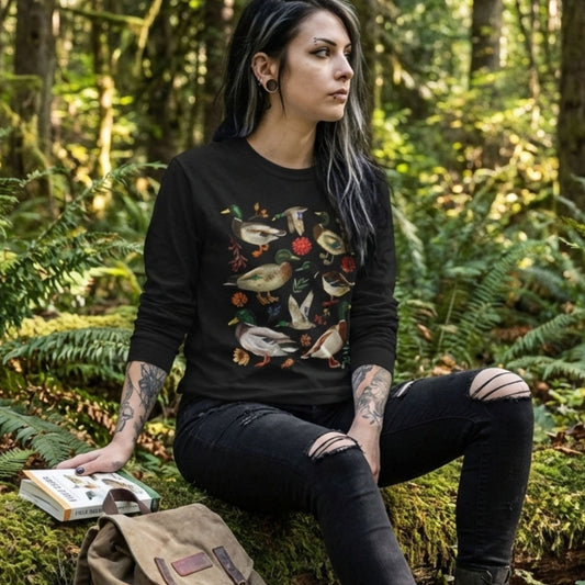 Mallard Duck Watercolor Long Sleeve Tee