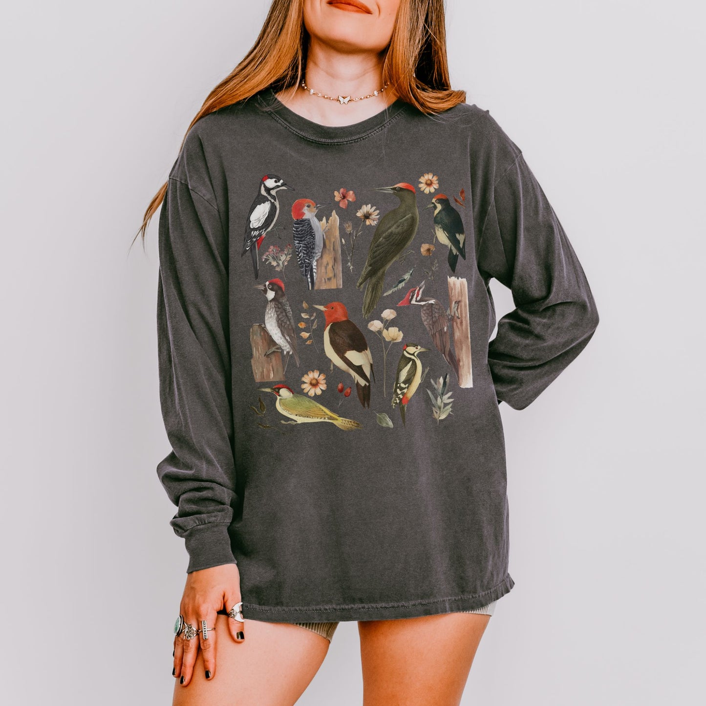 Vintage Woodpecker Long Sleeve Tee