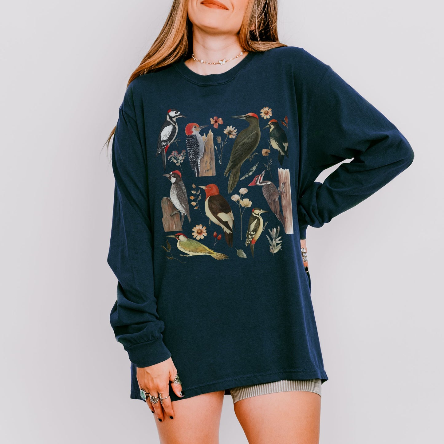 Vintage Woodpecker Long Sleeve Tee