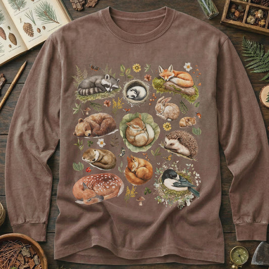 Sleeping Woodland Animals Long Sleeve Tee