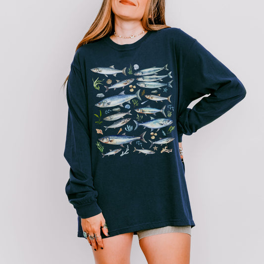 Sardines Nautical Long Sleeve Tee