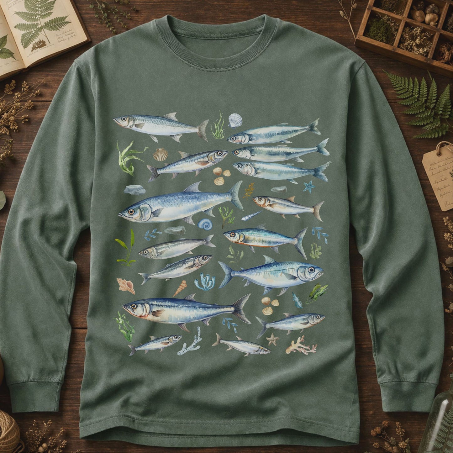 Sardines Nautical Long Sleeve Tee