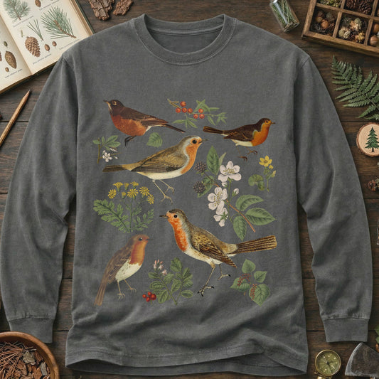 Botanical American Robin Long Sleeve Tee