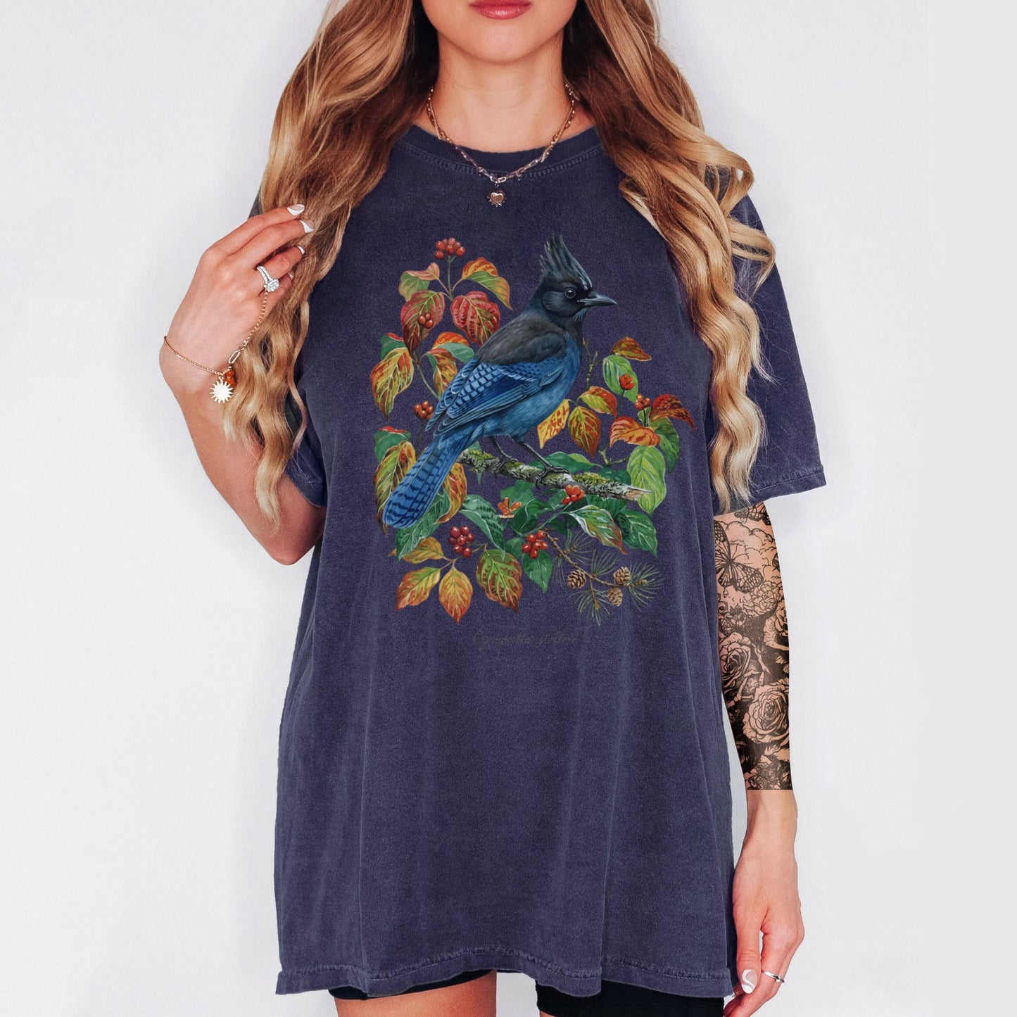 Vintage Botanical Steller's Jay T-Shirt
