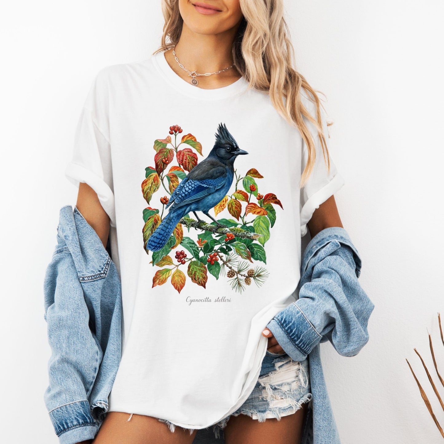 Vintage Botanical Steller's Jay T-Shirt