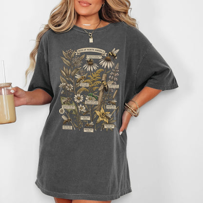 Bees of North American Collage T-Shirt