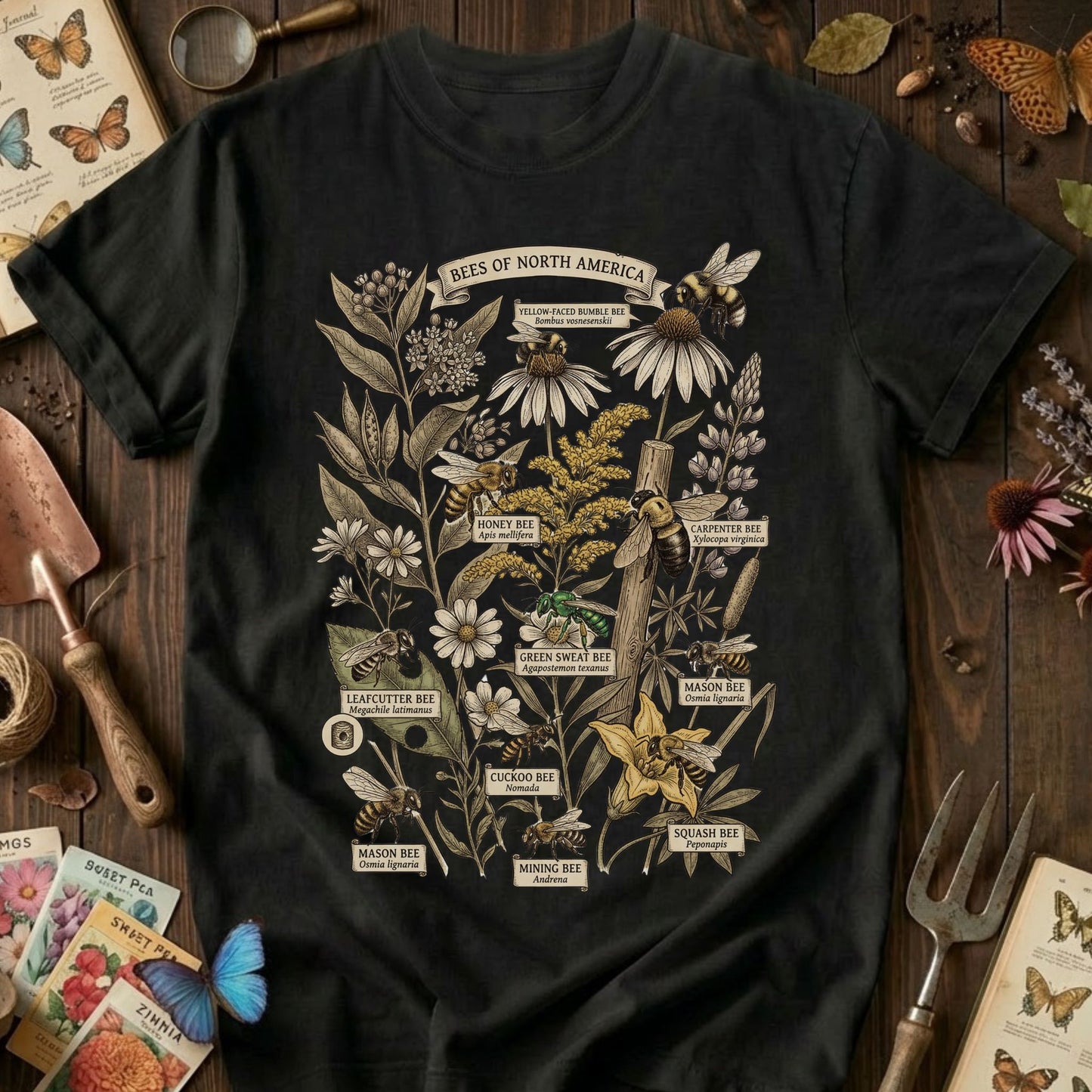 Bees of North American Collage T-Shirt