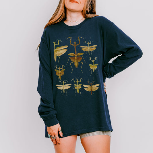 Praying Mantis Vintage Specimens Long Sleeve Tee