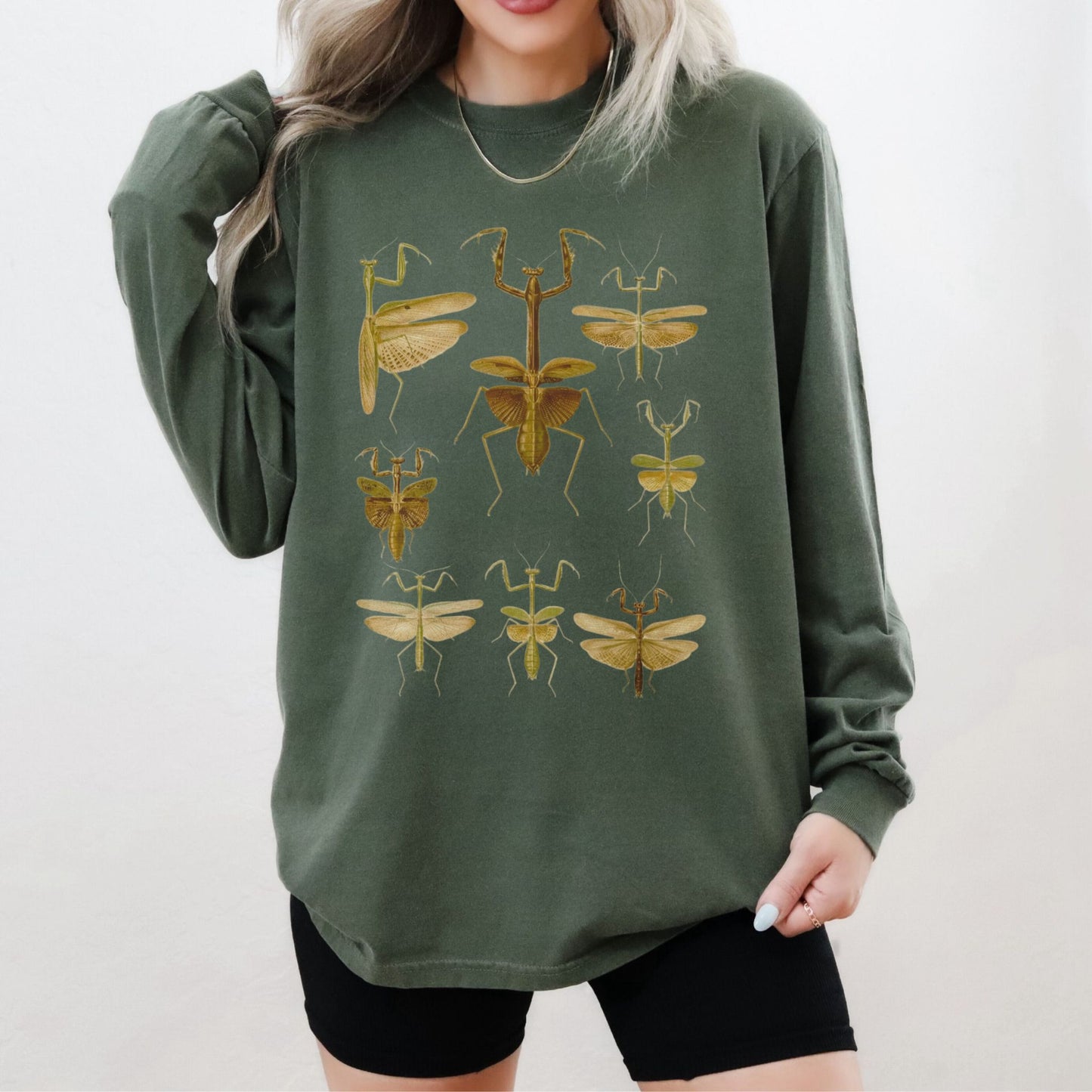 Praying Mantis Vintage Specimens Long Sleeve Tee