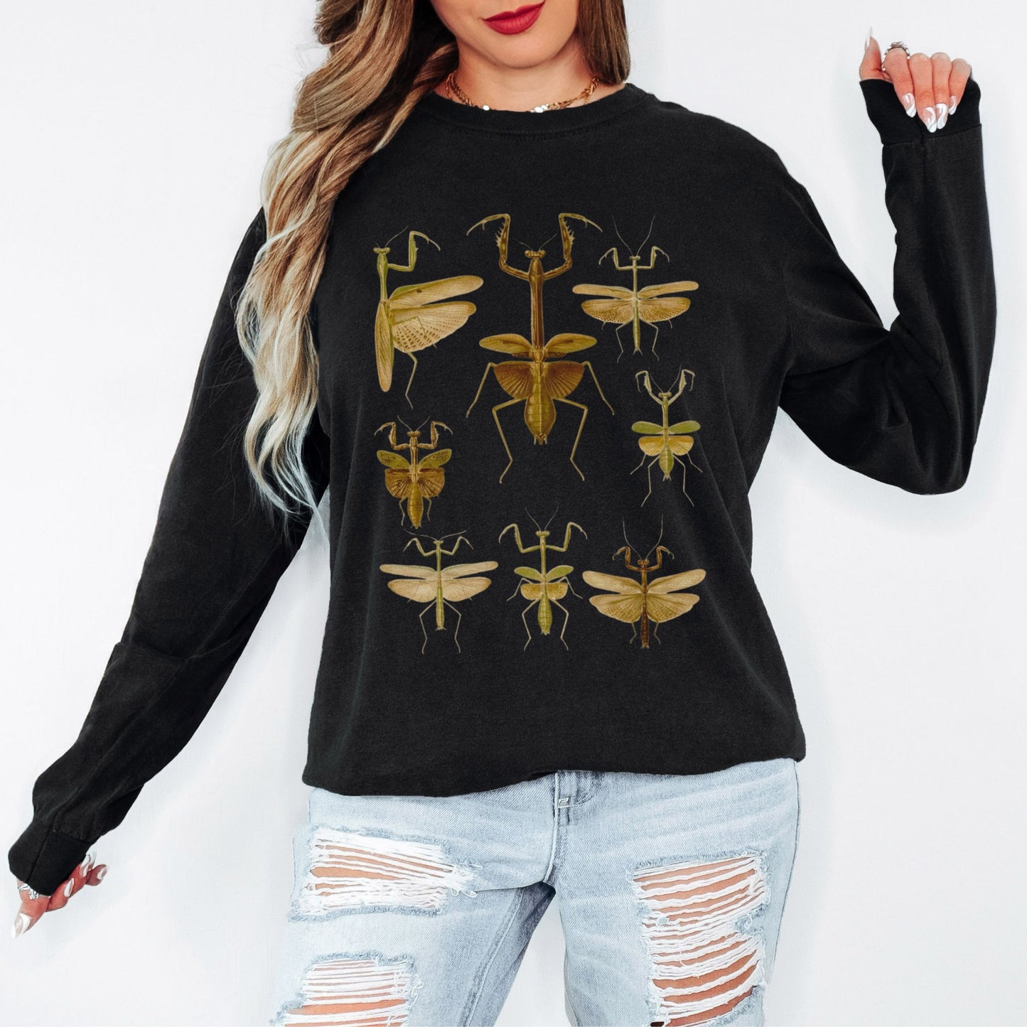 Praying Mantis Vintage Specimens Long Sleeve Tee