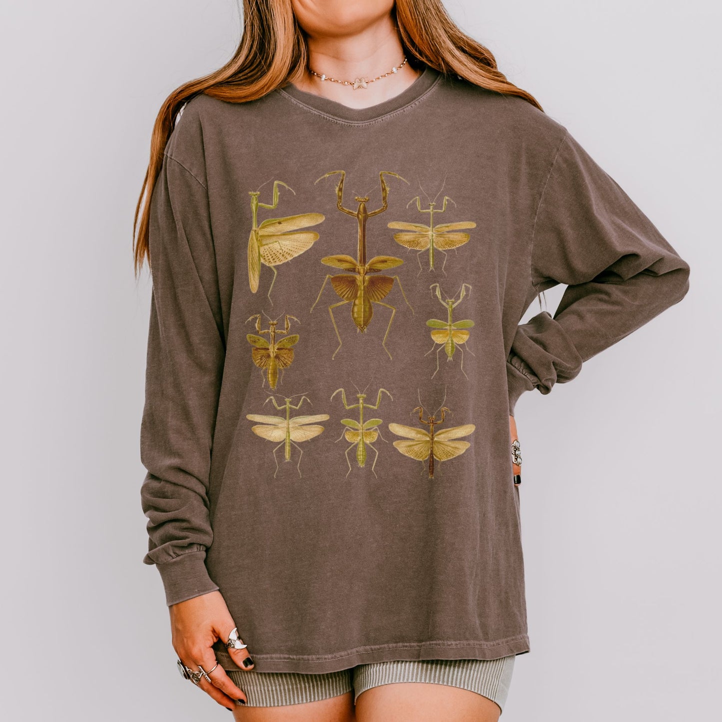 Praying Mantis Vintage Specimens Long Sleeve Tee