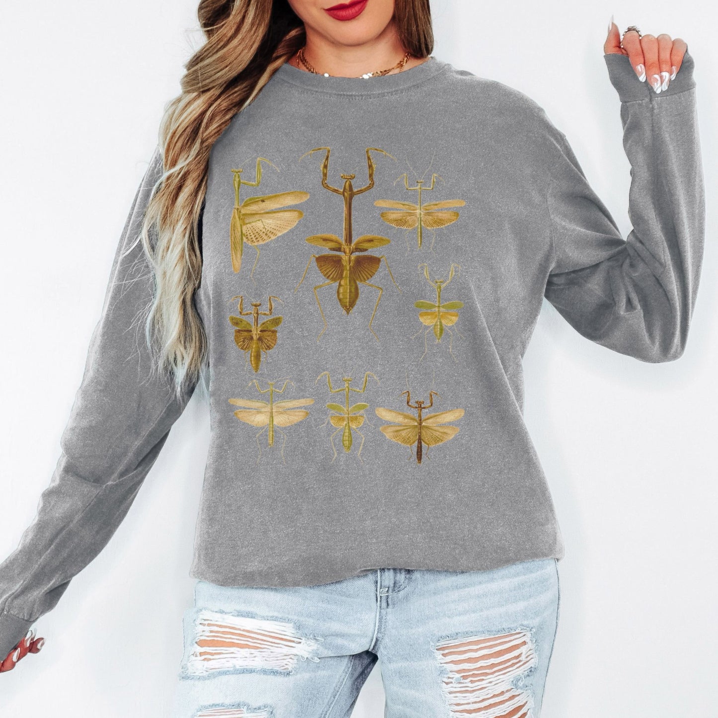Praying Mantis Vintage Specimens Long Sleeve Tee