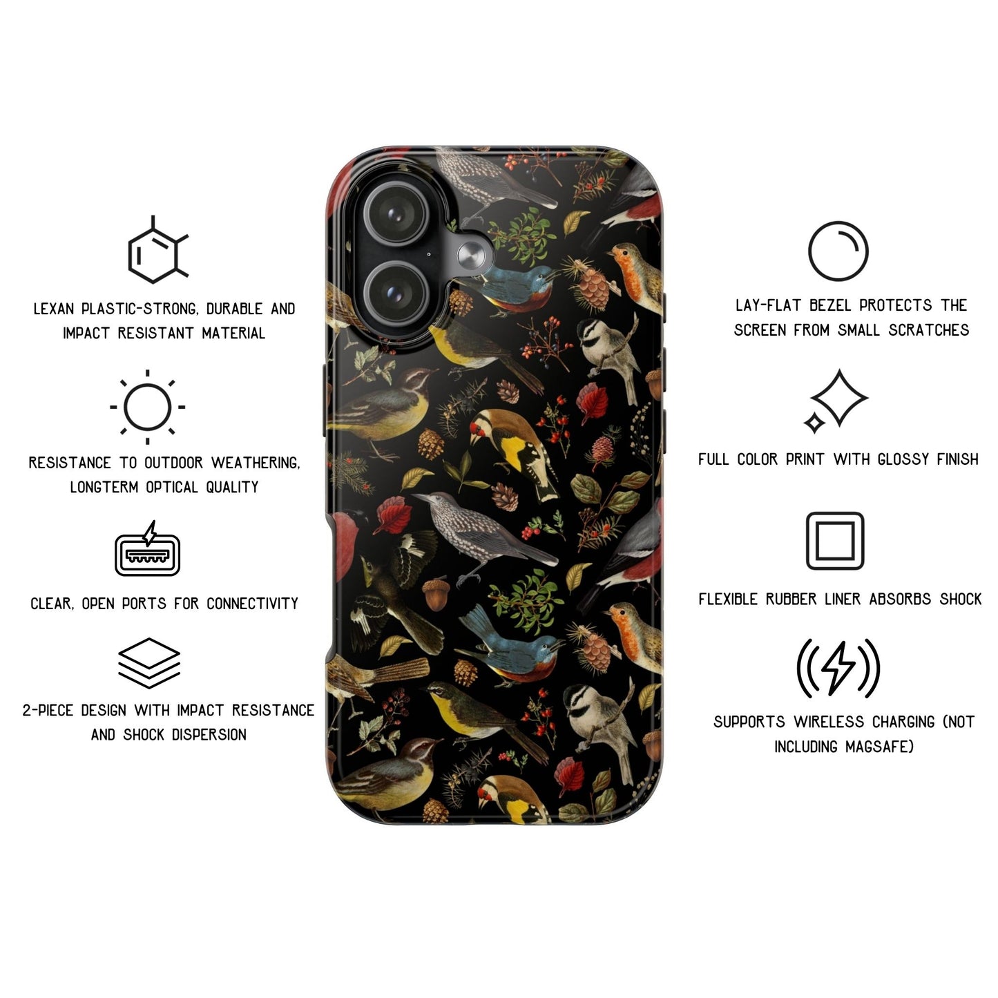 Forest Birds Tough Phone Case
